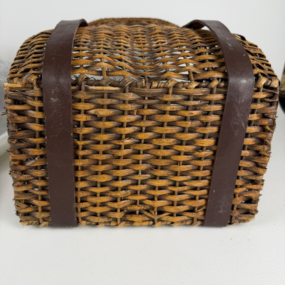 Vtg/antique Adirondack Trapper Pack Basket Woven Rustic Lodge Decor 16" - Picture 5 of 16